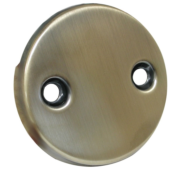 Antique Brass Two-Hole Overflow Plate